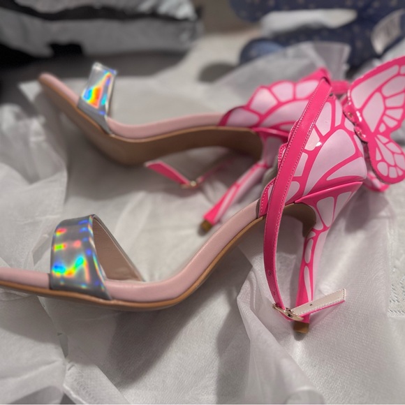 Pink Butterfly Heels size EU38 (US7) - Picture 1 of 1